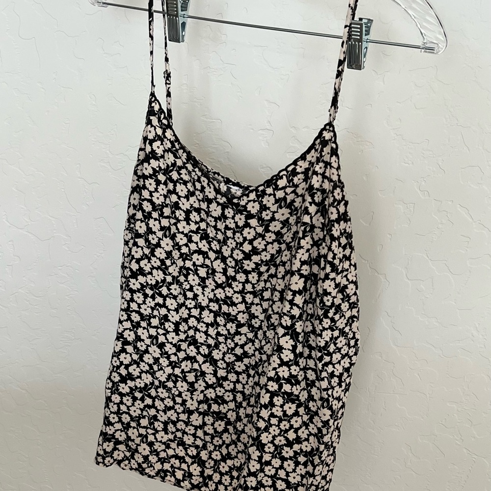 Old Navy black and white floral cami